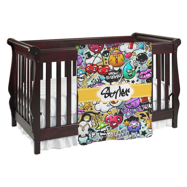 Custom Graffiti Baby Blanket (Double Sided) (Personalized)