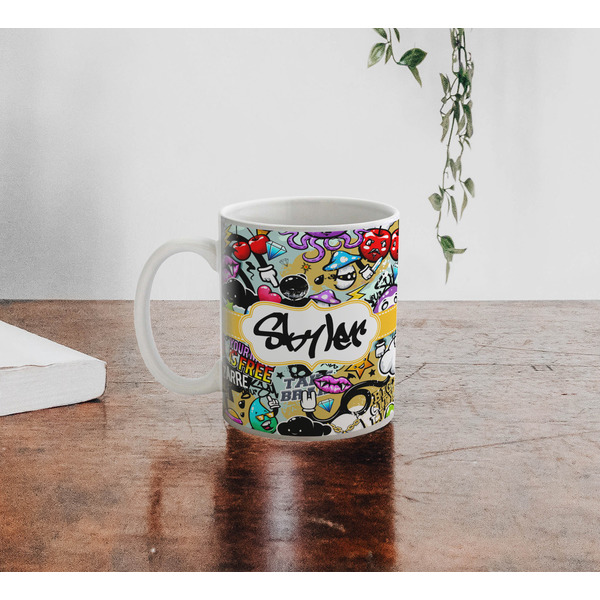 Graffiti Personalized Coffee Mug - Lifestyle