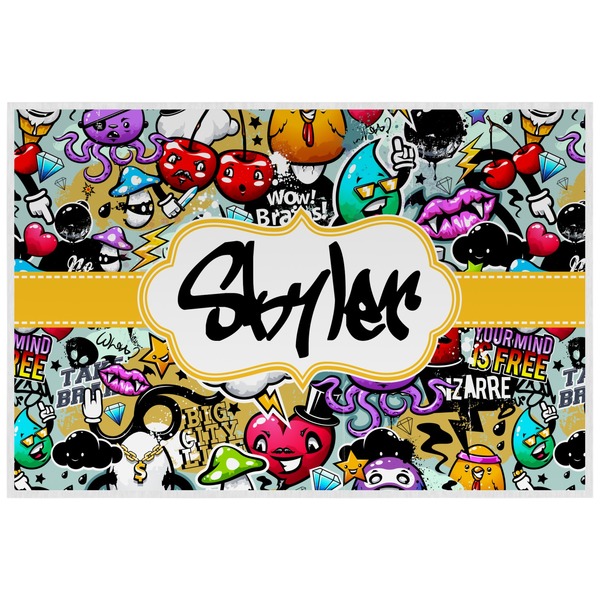 Custom Graffiti Laminated Placemat w/ Name or Text