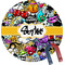 Graffiti Round Fridge Magnet (Personalized)