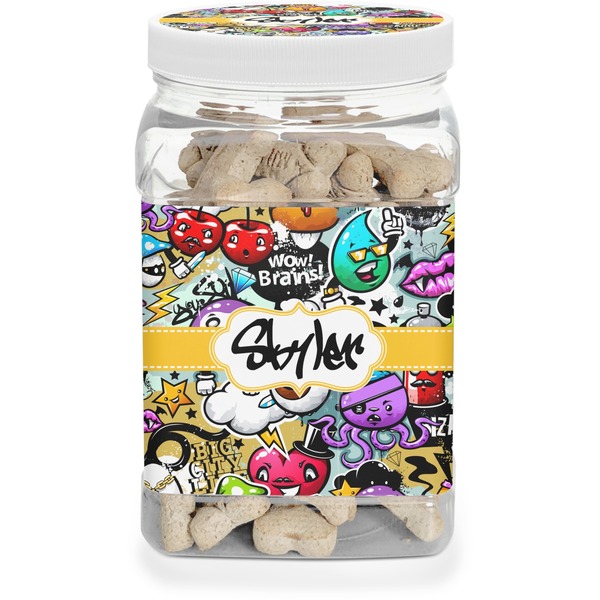 Custom Graffiti Dog Treat Jar (Personalized)