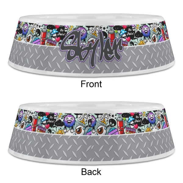 Graffiti Plastic Pet Bowls - Large - APPROVAL