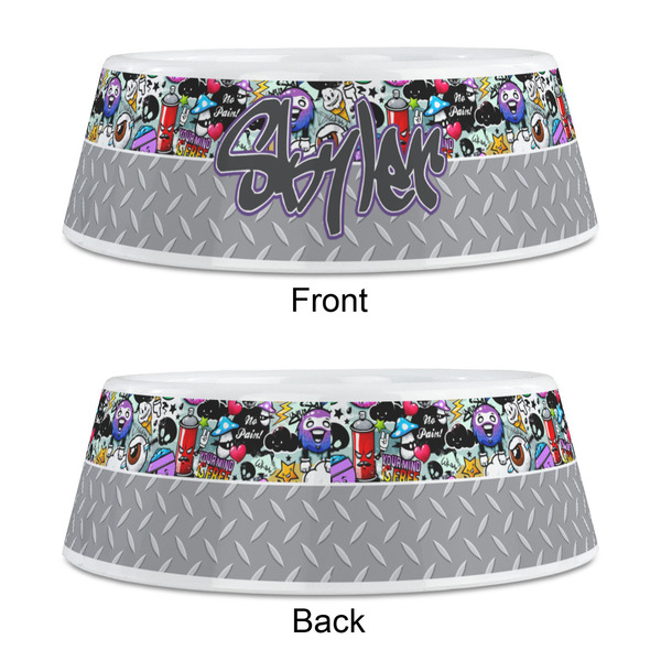 Graffiti Plastic Pet Bowls - Medium - APPROVAL