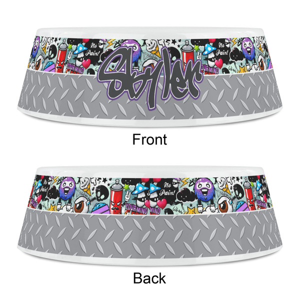 Graffiti Plastic Pet Bowls - Small - APPROVAL