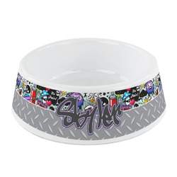 Graffiti Plastic Dog Bowl - Small (Personalized)