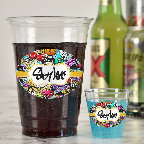 Graffiti Plastic Shot Glasses - In Context