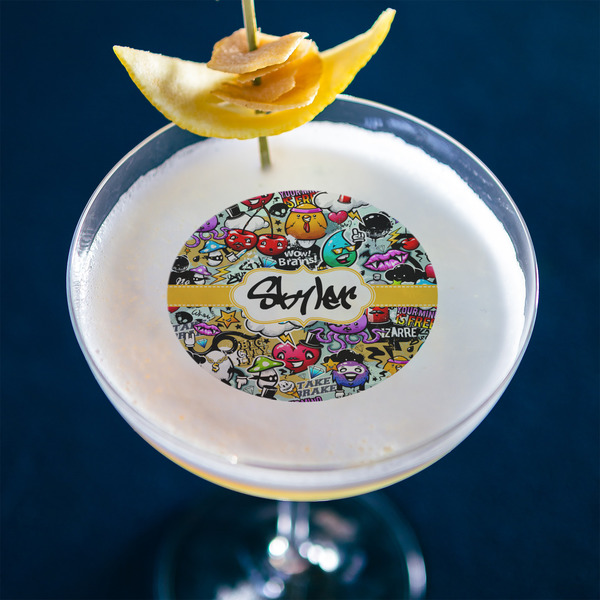 Graffiti Printed Drink Topper - Medium - In Context