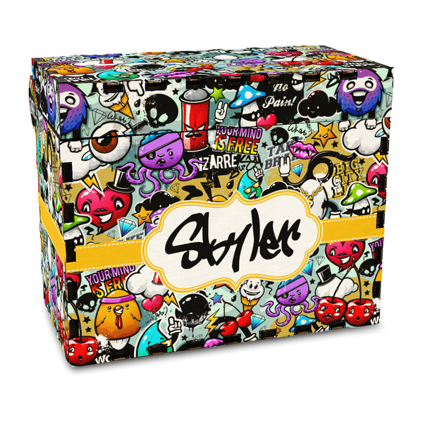Custom Graffiti Wood Recipe Box - Full Color Print (Personalized)