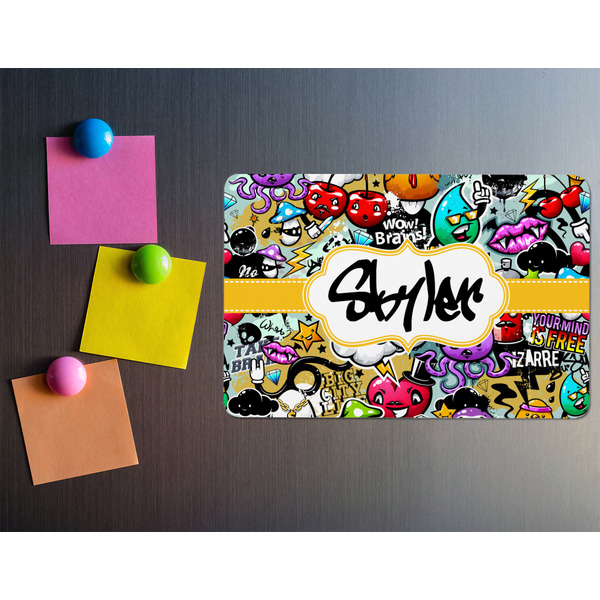 Graffiti Rectangular Fridge Magnet - LIFESTYLE