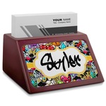 Graffiti Red Mahogany Business Card Holder (Personalized)