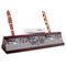 Graffiti Red Mahogany Nameplate with Business Card Holder (Personalized)
