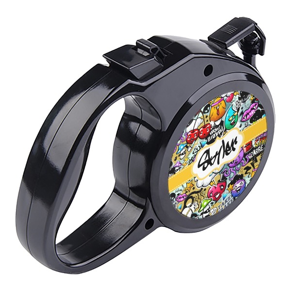 Graffiti Retractable Dog Leash - Angle