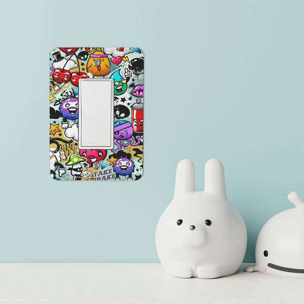 Graffiti Rocker Light Switch Covers - Single - IN CONTEXT