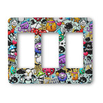 Graffiti Rocker Style Light Switch Cover - Three Switch