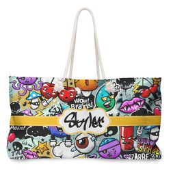 Graffiti Large Tote Bag with Rope Handles (Personalized)