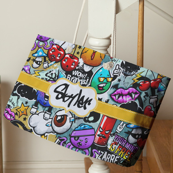 Graffiti Large Rope Tote - Life Style