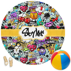 Graffiti Round Beach Towel (Personalized)