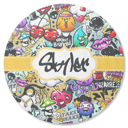 Graffiti Round Rubber Backed Coaster (Personalized)