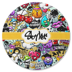 Graffiti Round Rubber Backed Coaster (Personalized)