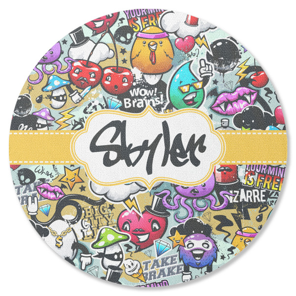 Custom Graffiti Round Rubber Backed Coaster (Personalized)