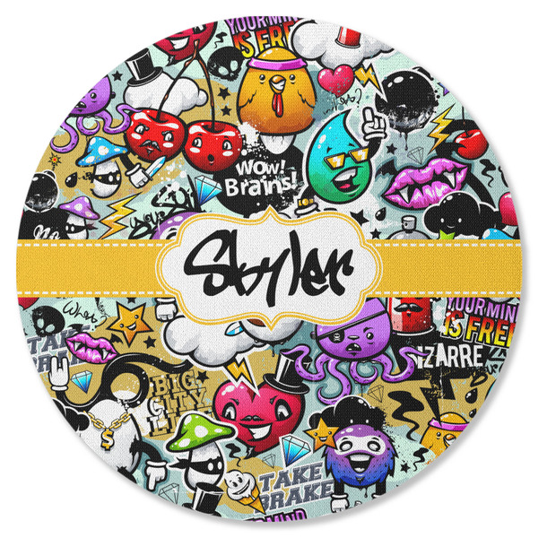 Custom Graffiti Round Rubber Backed Coaster (Personalized)