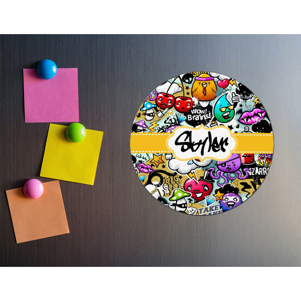 Graffiti Round Fridge Magnet - LIFESTYLE
