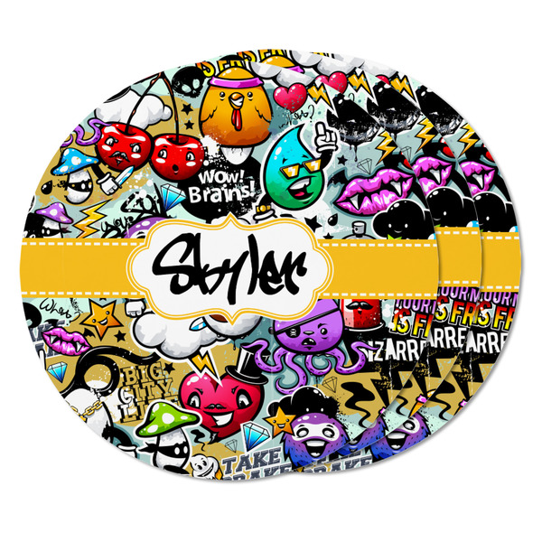 Graffiti Round Fridge Magnet - THREE