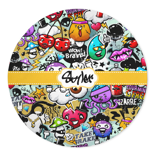 Custom Graffiti 5' Round Indoor Area Rug (Personalized)