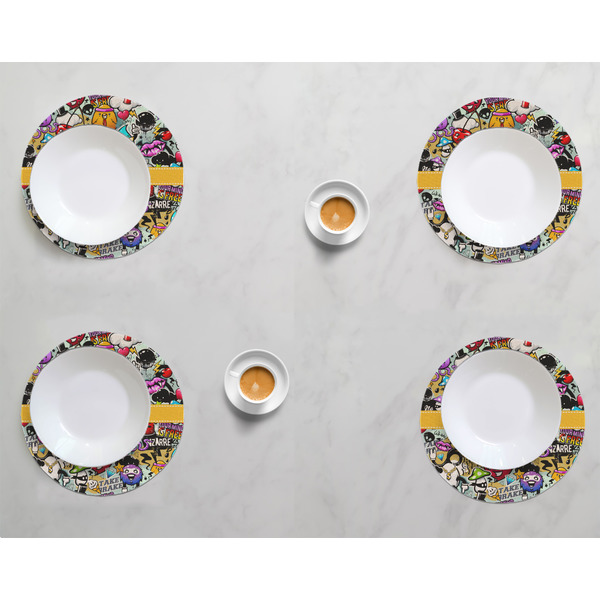 Graffiti Round Linen Placemats - LIFESTYLE (set of 4)