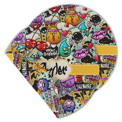 Graffiti Round Linen Placemat - Double Sided (Personalized)