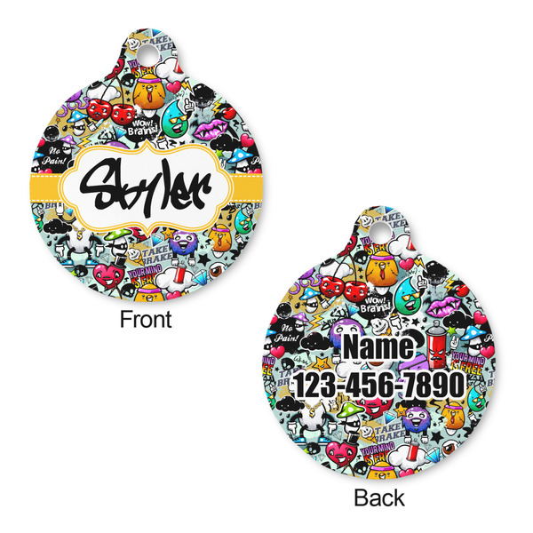 Graffiti Round Pet ID Tag - Large - Approval