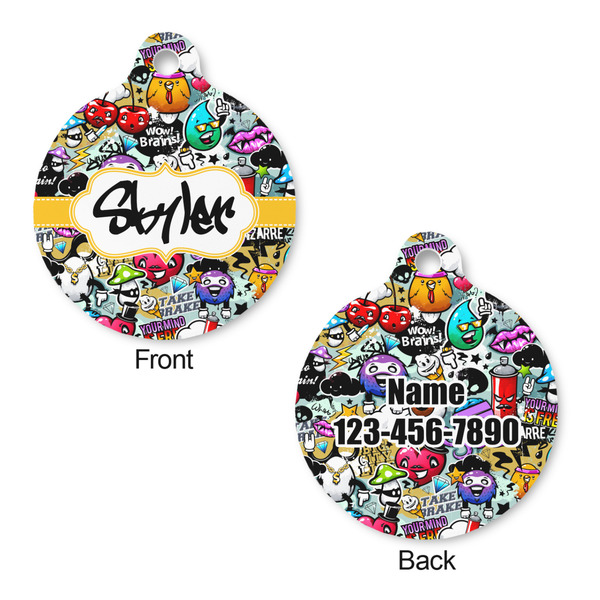 Graffiti Round Pet Tag - Front & Back