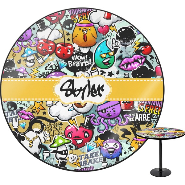 Custom Graffiti Round Table - 24" (Personalized)