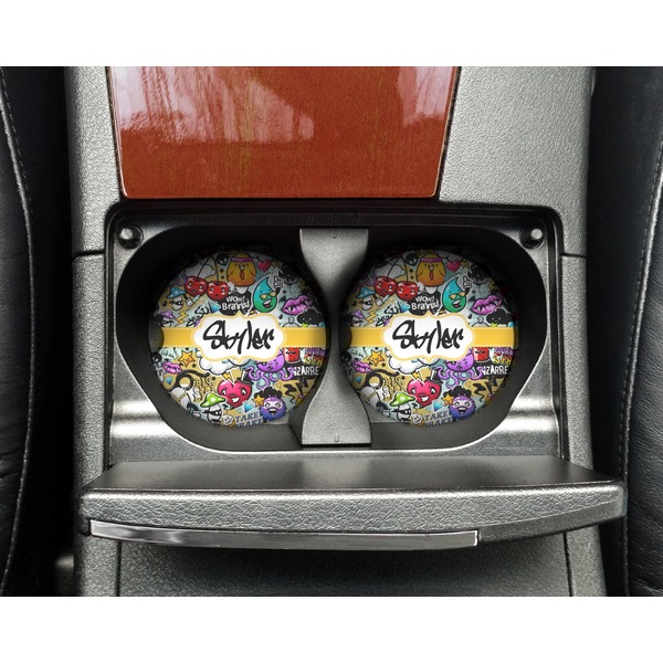 Graffiti Sandstone Car Coaster - In Cup Holder