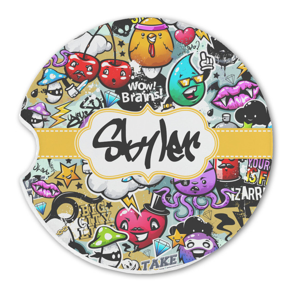 Graffiti Sandstone Car Coaster - Single