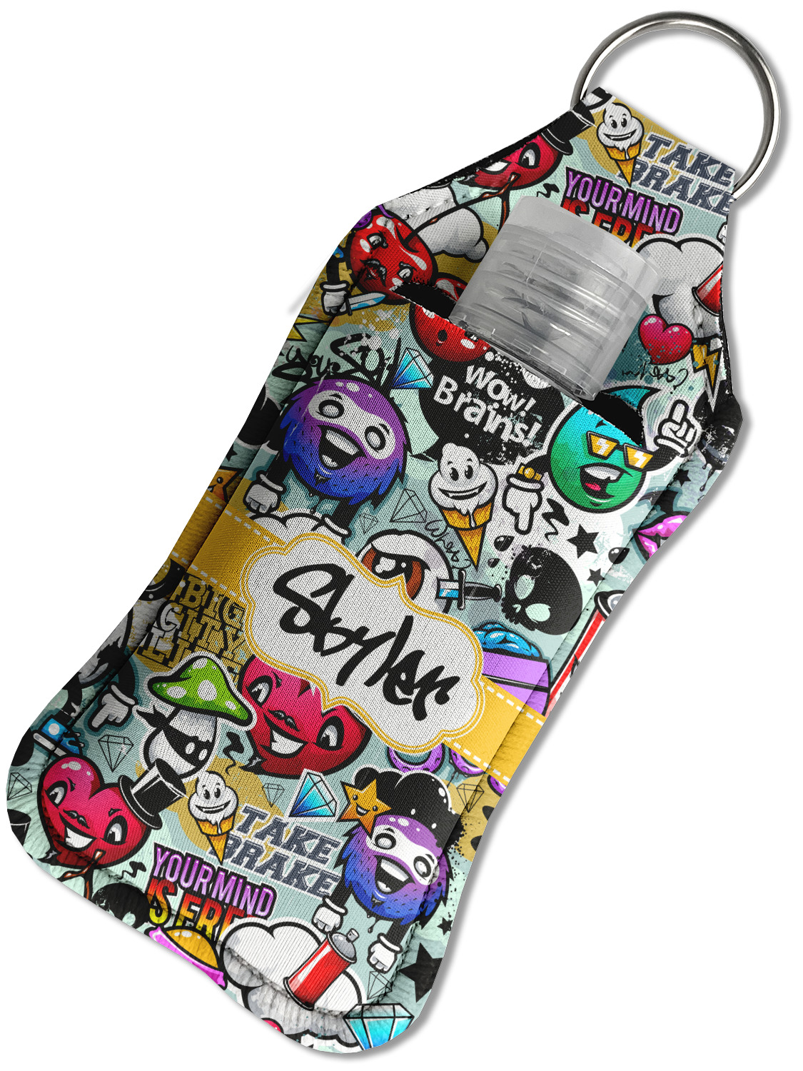 Custom Graffiti Hand Sanitizer & Keychain Holder (Personalized) YouCustomizeIt