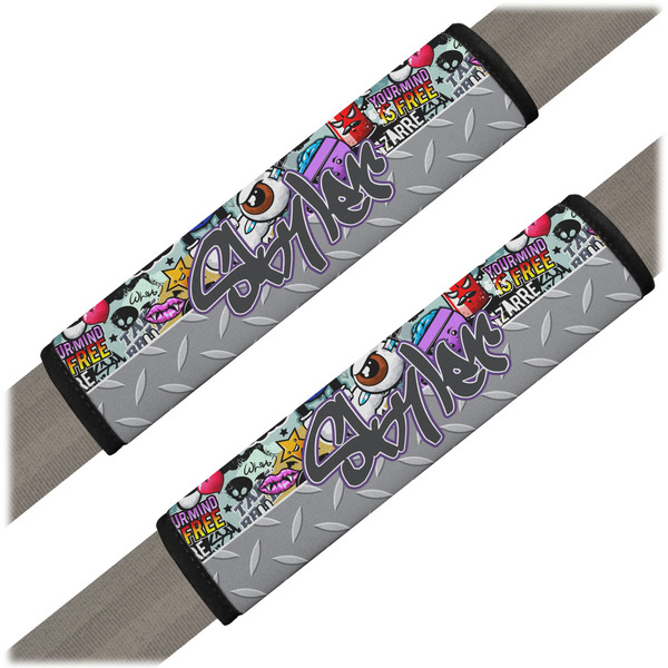 Custom Graffiti Seat Belt Covers (Set of 2) (Personalized)