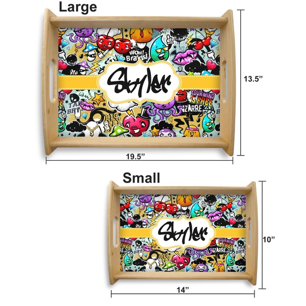 Graffiti Serving Tray Wood Sizes