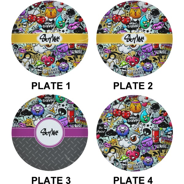 Graffiti Set of Lunch / Dinner Plates (Approval)