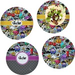 Graffiti Set of 4 Glass Lunch / Dinner Plate 10" (Personalized)