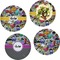 Graffiti Set of 4 Glass Lunch / Dinner Plate 10" (Personalized)