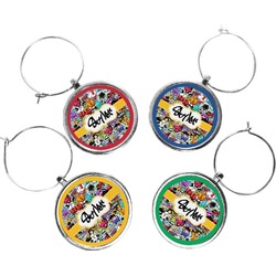 Graffiti Wine Charms (Set of 4) (Personalized)