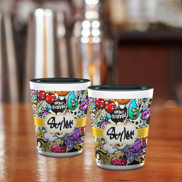 Graffiti Shot Glass - Two Tone - LIFESTYLE