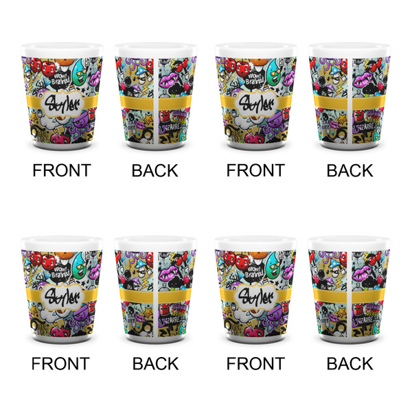 Graffiti Shot Glass - White - Set of 4 - APPROVAL