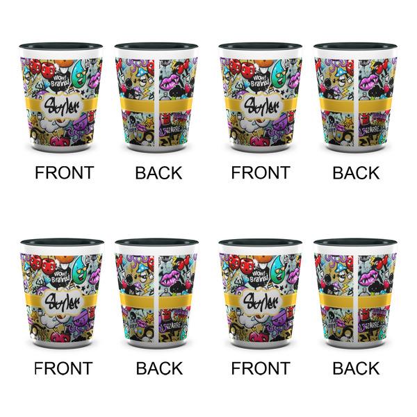 Graffiti Shot Glassess - Two Tone - Set of 4 - APPROVAL