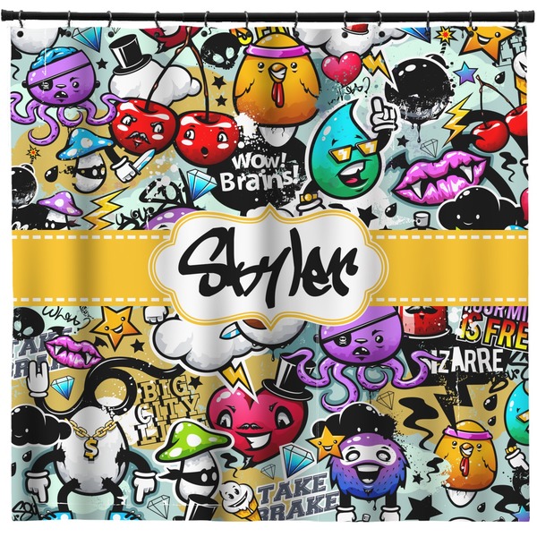 Custom Graffiti Shower Curtain - Custom Size (Personalized)