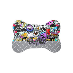 Graffiti Bone Shaped Dog Food Mat (Small) (Personalized)