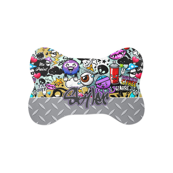 Custom Graffiti Bone Shaped Dog Food Mat (Small) (Personalized)