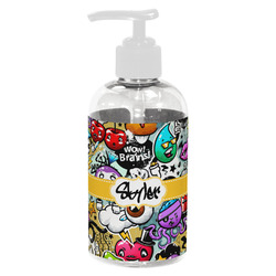 Graffiti Plastic Soap / Lotion Dispenser (8 oz - Small - White) (Personalized)