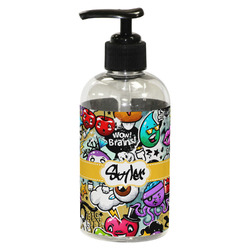 Graffiti Plastic Soap / Lotion Dispenser (8 oz - Small - Black) (Personalized)